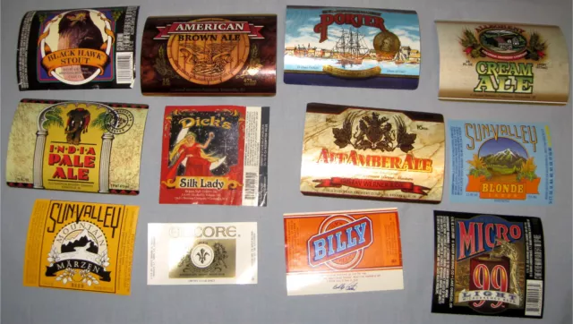 Lot Of 12 Different US Beer Labels