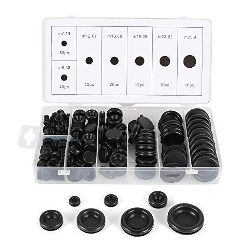 KINDPMA 170pcs Bouchons en Caoutchouc Haute Etanchéité Passe Fil Caoutchouc A...
