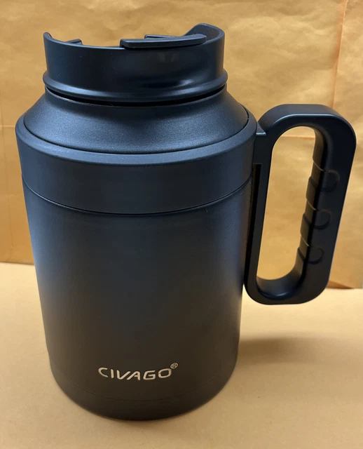 CIVAGO 50 oz Insulated Tumbler Mug with Lid Vacuum Travel Coffee Mug Bubba Cup