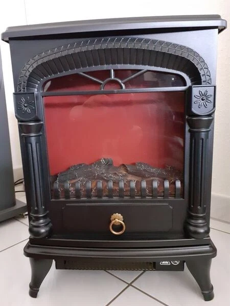 elektrokamin mit heizung, schwarz, 2 Jahre alt