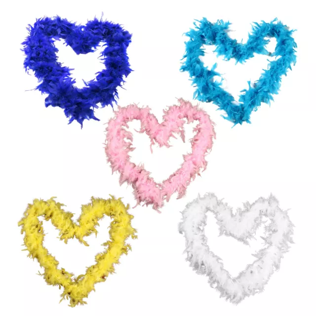 Heart Thick Feather Boa Costume Fancy Dress Flapper Accessories Garland Wreath