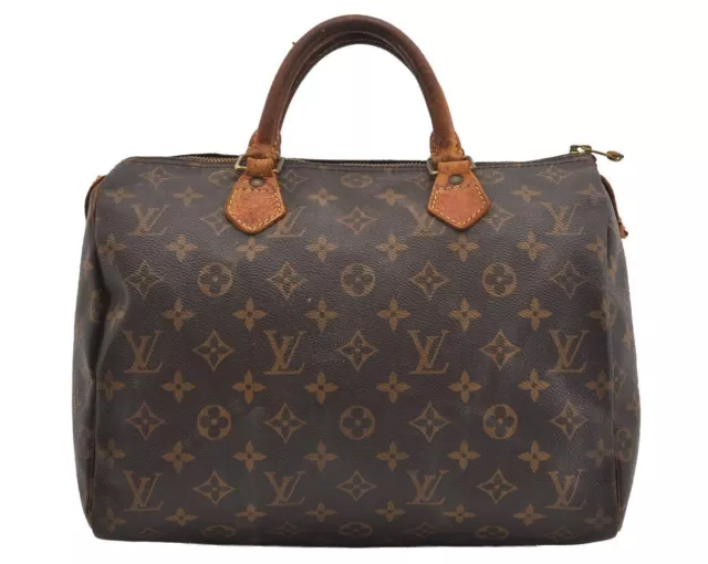 Authentic Louis Vuitton Monogram Speedy 30 Hand Boston Bag M41526 LV 8740I