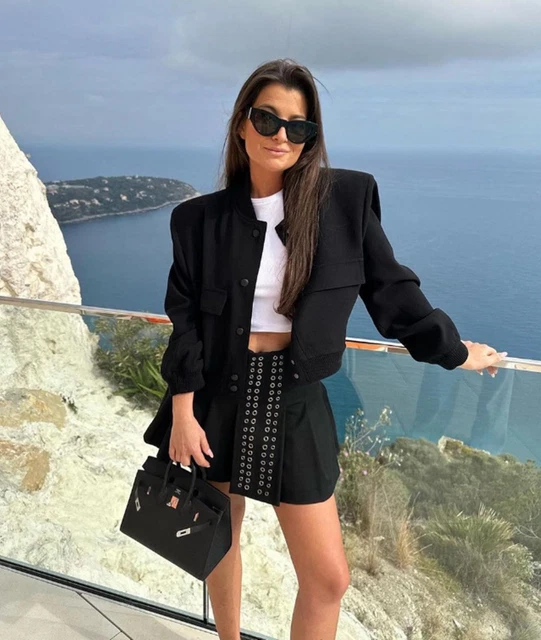 ZARA black pleated mini skirt with rings Ref. 7563/254 M 10 UK 38 EU 6 US