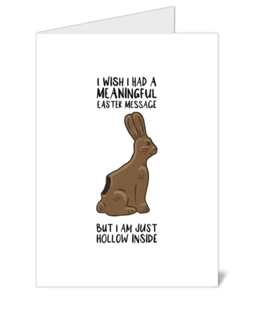 Funny Easter Greeting Card with Envelope - Hollow Bunny Rabbit HUMOR LAUGHTER