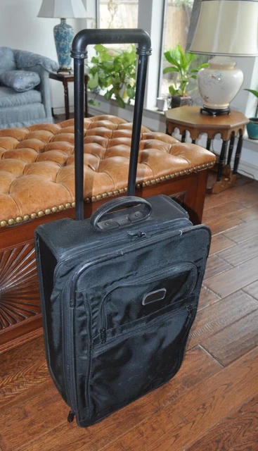 Tumi USA Black Ballistic Nylon 22” Wheeled Expandable Carry-On Garment Suitcase