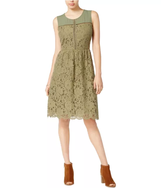 maison Jules Womens Lace Fit & Flare Dress, Green, 8