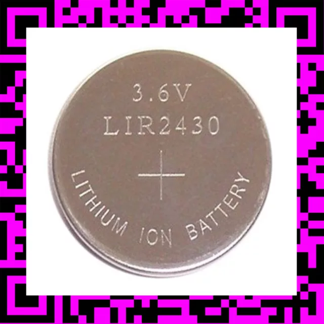 Pile bouton LIR2430 Li-ion lithium rechargeable 3,6V battery Accus coin battery