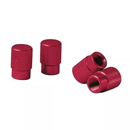 Set 4 Caps Valve Cover Tyres Alloy of Aluminum Red for Car & Motorcycle