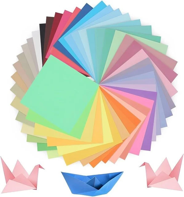 Toyo Lot De 100 Feuilles Papier Origami Noir 15cm - Papier Chiyogami Traditionnel Japonais