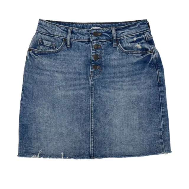 OLD NAVY MINI Skirt Womens Denim Blue Jean High Waisted Distressed Size ...