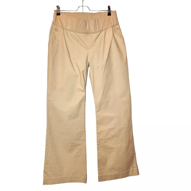 Gap Hip Slung Maternity Pants Khaki Tan Straight Leg Size 6