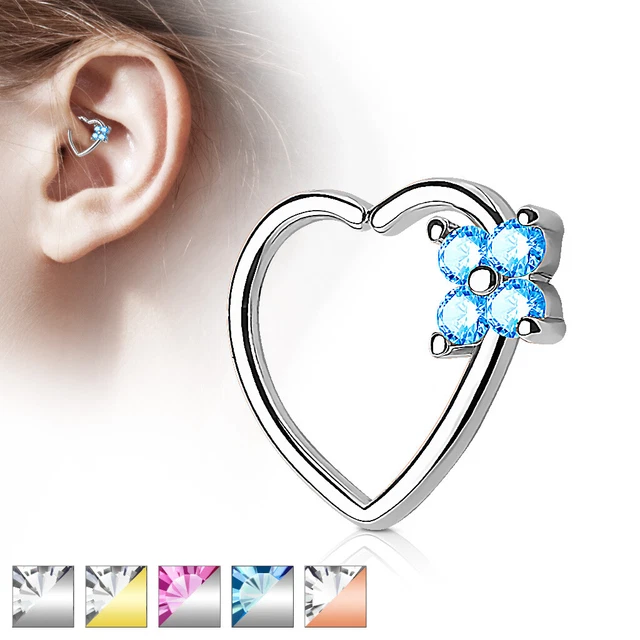 Captive Perlina Anello - Chiusura Fiore Piercing Cuore Helix Trago Zirconia #43