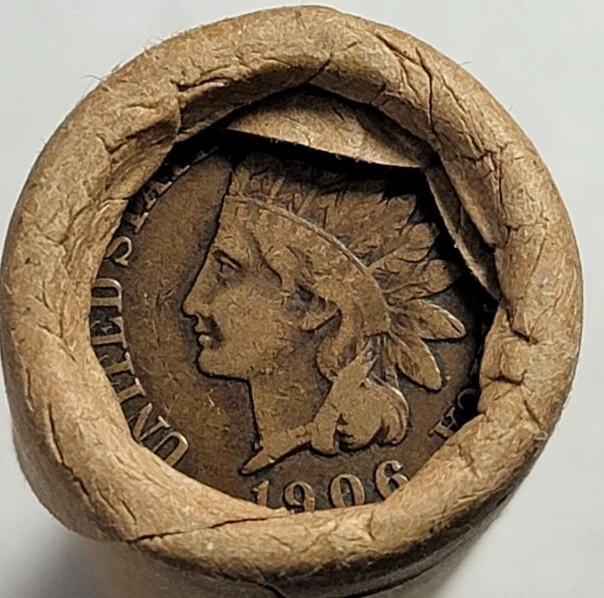 WHEAT PENNY ROLL UNSEARCHED Estate .Indian Head , Old Vintage Coin