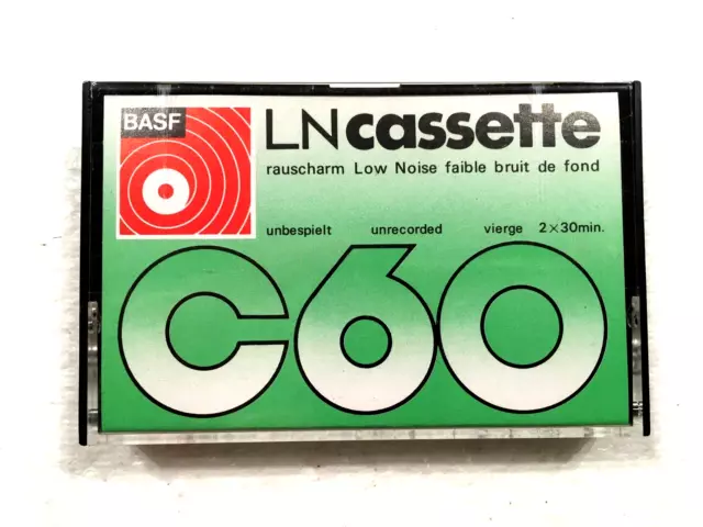 BASF LH 60 vintage   audio cassette blank tape unsealed Made in Germany Type I