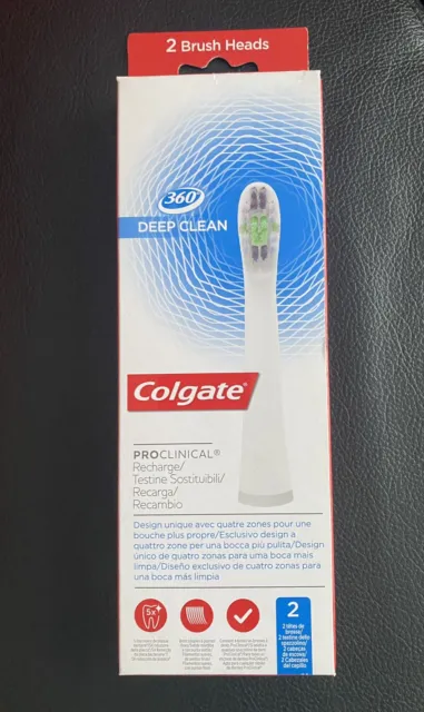 COLGATE 360° Deep Clean - 2 brush heads for electric toothbrush Proclinical 2
