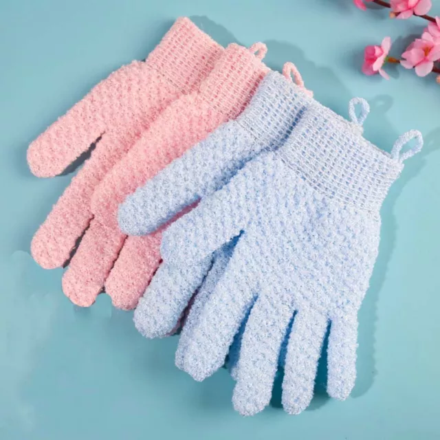 Exfoliating Two-Sided Gloves Body Scrub Mitt for Bath Shower Skin Spa Massage~