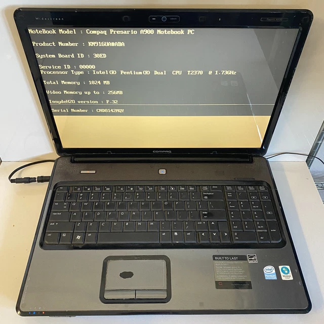 15.6” Compaq HP Presario A900 Intel Pentium 1.73GHz 1GB RAM No HDD Laptop
