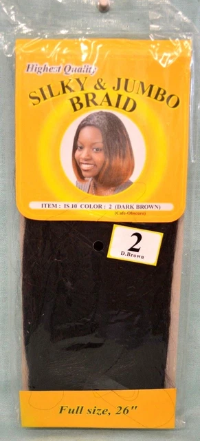 U ELIGES TRENZA JUMBO SEDOSA marrón mediana oscura talla completa 26" fibra cabello sintético para mujer
