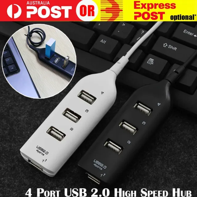 Multi USB Hub 4 Port High Speed Slim Compact Expansion Smart Splitter New AU