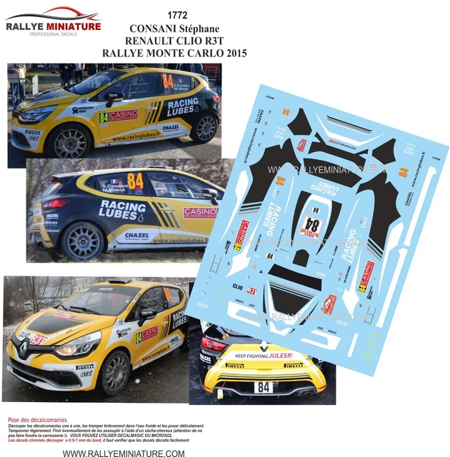 1 43 NEW DECAL CALCA RENAULT CLIO RS LINE N°82 RALLY WRC MONTE CARLO