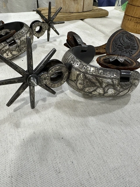 Antique large Heavy Mexican charro Spurs