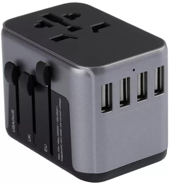 All in One Wall Charger with 4 USB for UK EU Europe Ireland AU (Type C/G/A/I)