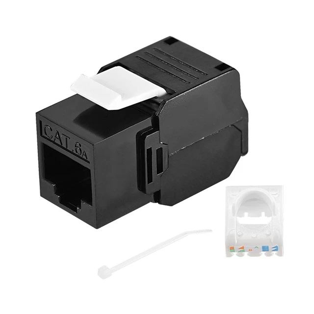 RJ45 CAT6A NETWORK Module Connector Ethernet Wall Jack, Coupler 2pcs ...