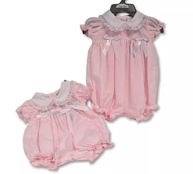Prem Baby Mädchen Trompler Sommerkleidung Pink Schleife Strompler Outfit Winzig Preemie Mädchen