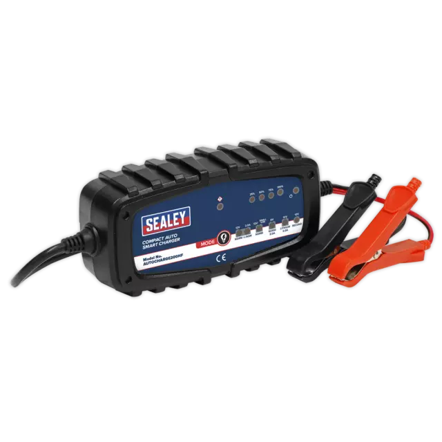 Kompakt Auto Smart Ladegerät 2A 9-Cycle 6/12V - Lithium AUTOCHARGE200HF Sealey N