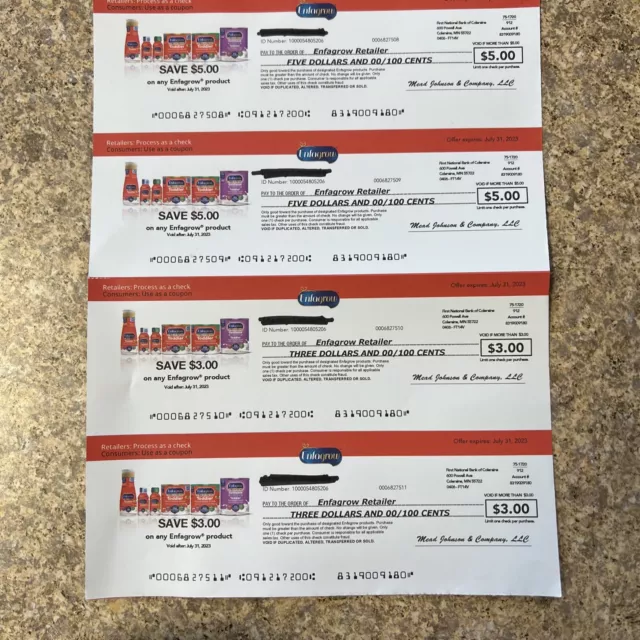$16 dollars worth of Enfagrow Coupons Exp. 7/31/23