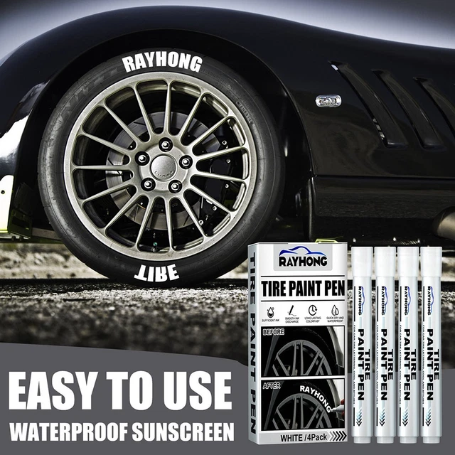 Stylo marqueur de peinture permanent blanc pour pneus de voiture et ensemble dur
