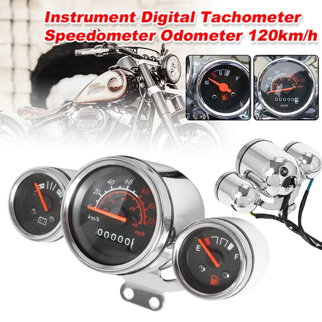 Motorcycle LCD Digital Odometer Speedometer Tachometer Gauge Assembly Universal