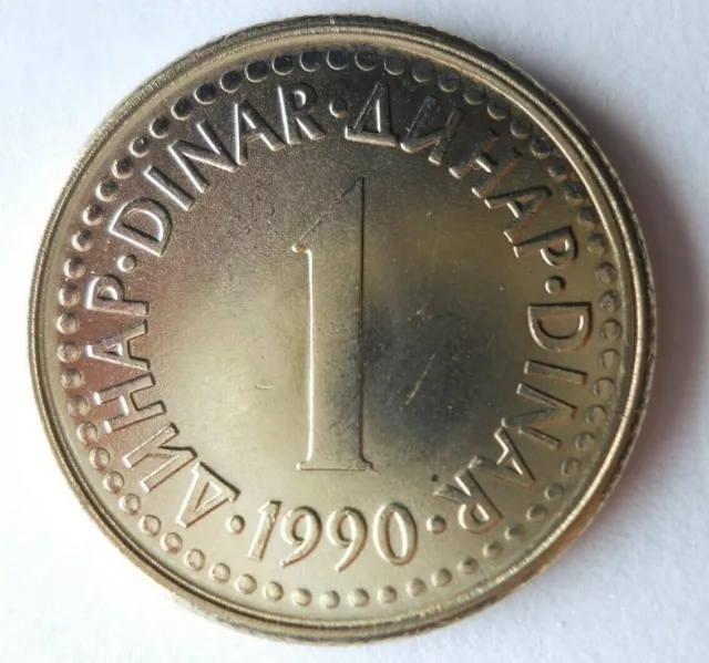 1990 YUGOSLAVIA DINAR - AU/UNC - High Quality Coin - FREE SHIP - Bin #176