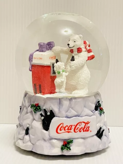Coca Cola Enesco always Coca Cola Winter Snow Globe Music Box 5 3/4 " tall.