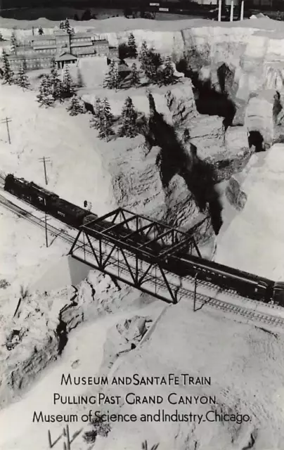 RPPC Museum Santa Fe Train Grand Canyon Science Industry Chicago Real Photo P20