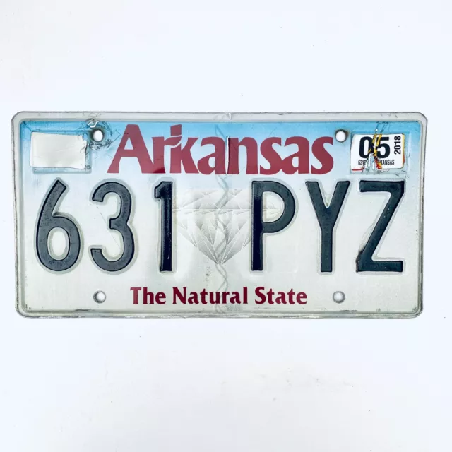 2018 United States Arkansas Natural State Passenger License Plate 631 PYZ