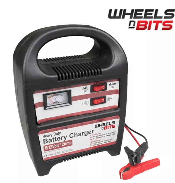 NEW WNB® 12A 12 Amp 12v / 6 Volt Heavy Duty Battery Charger Car Caravan Boat Van