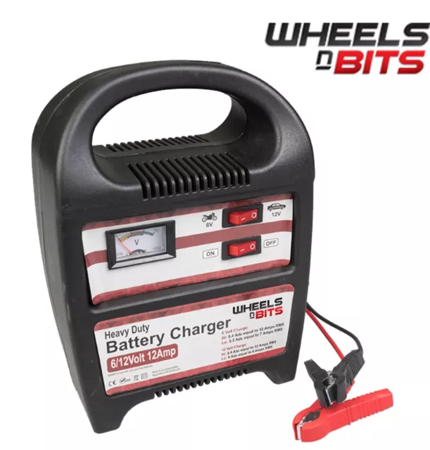 New 12 Amp Battery Charger For Cars Vans Up To 3.5 Litre Tough Compact Emergency
