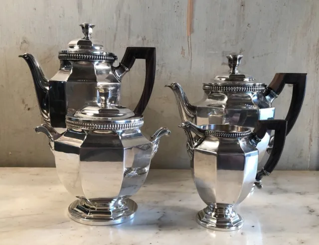 Christofle France "Gallia" Silver Plated Tea and Coffee Service Louis XVI Style