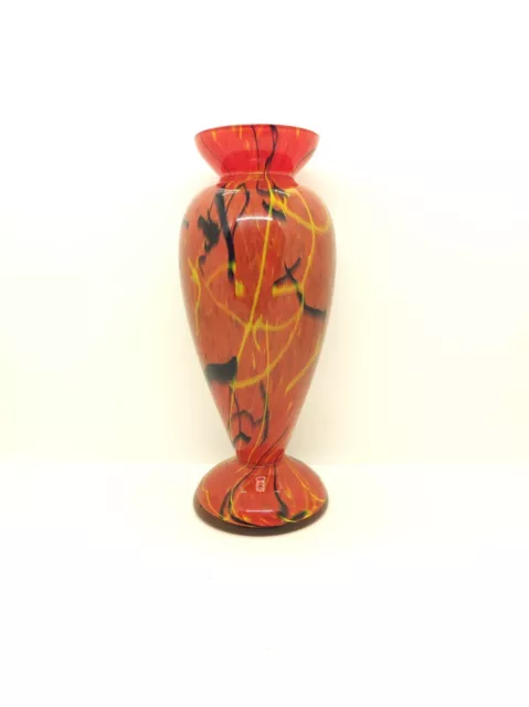 Art Deco WMF Ikora Glas Vase rot 1930er Jahre marmoriert