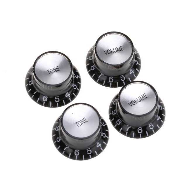 Musiclily Pro Black Left Metric Guitar Volume Tone Knobs For Epiphone Les Paul