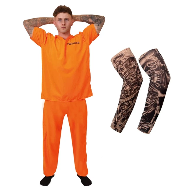 Cotton Blend Convict/Prisoner/Inmate Orange Costumes for sale