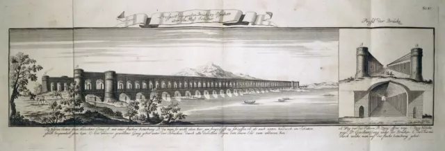 Radierung, PSi-o-se Pol Brücke in Isfahan , J.W. Stör, C.C. Schramm, 1735