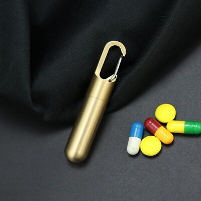 Botella de medicina pequeña portátil de latón cápsulas de hebilla llave creativa organi-CJ