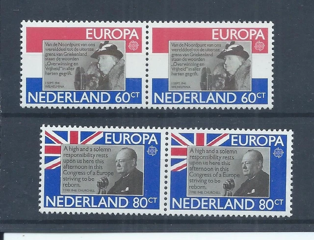 Netherlands stamps.   1980 Europa pairs MNH SG 1345 & 1346   (AH982)