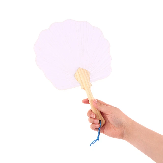 1 pz manico in legno bianco puro pittura calligrafia vuota ventola bianca ventola bianca-xp