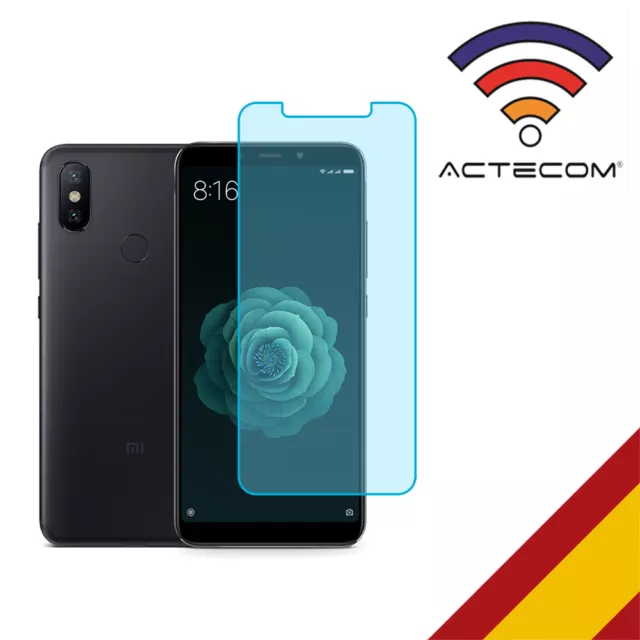 Actecom® Protector Pantalla Para Xiaomi Mi 6X Cristal Vidrio Templado 2.5D 0,2Mm