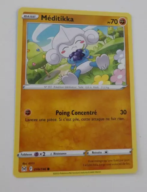 Pokemon Origine Perdue Francaise Card Carte Meditikka 099/196 Vf Fr Jcc Neuf