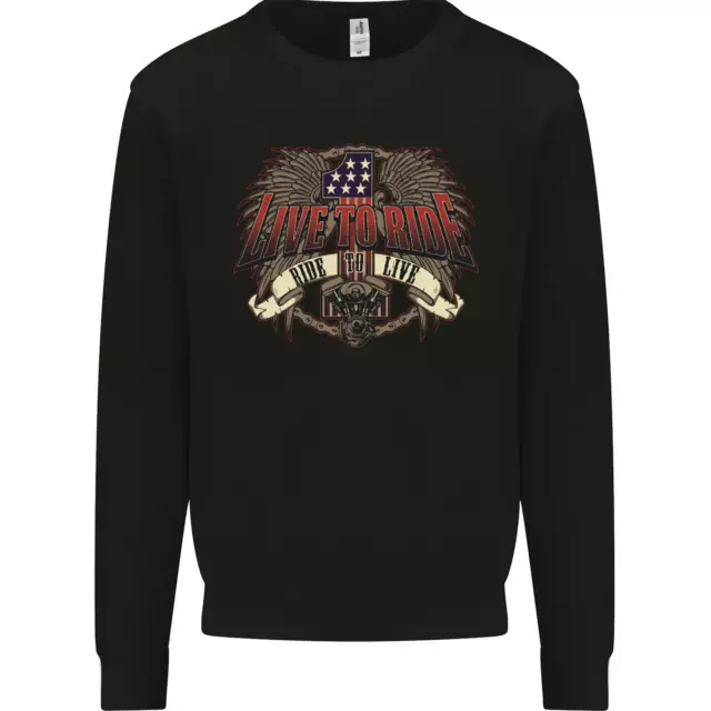Live to Ride Motorbike Motorcycle Biker Mens Sweatshirt Jumper