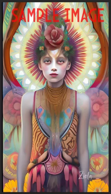 Stunning Ayahuasca Girl Art Print by Ziola Signed 11x17 Trippy Hippie Shaman